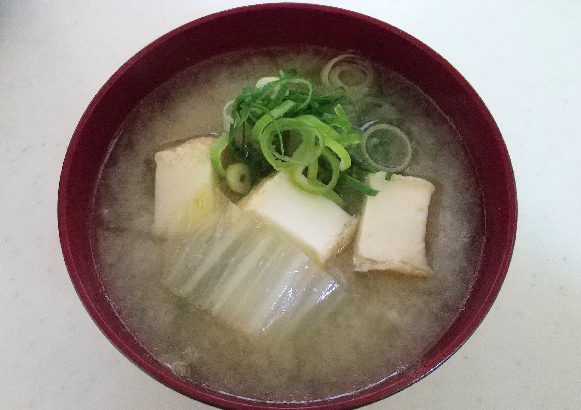 簡単✿厚揚げ＆白菜の味噌汁✿