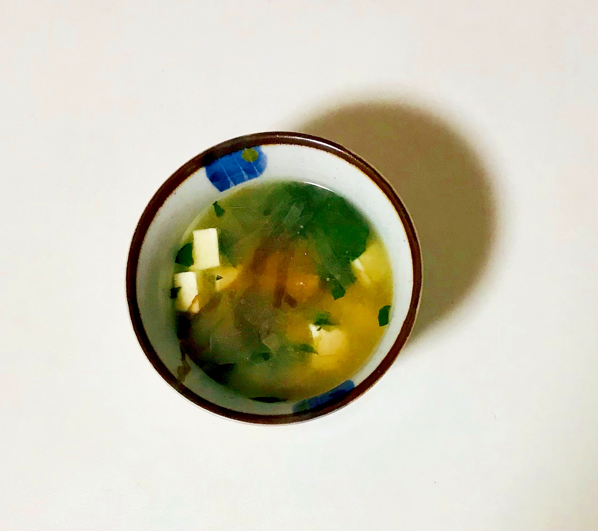 花かつおで小松菜の味噌汁