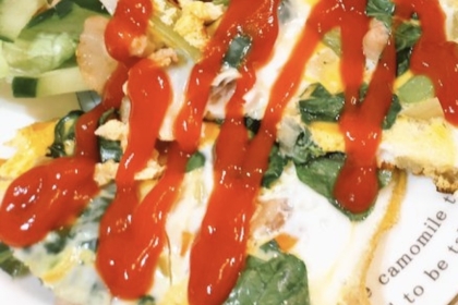 にんじんとちんげん菜とコーンのオムレツʚଓ⋆