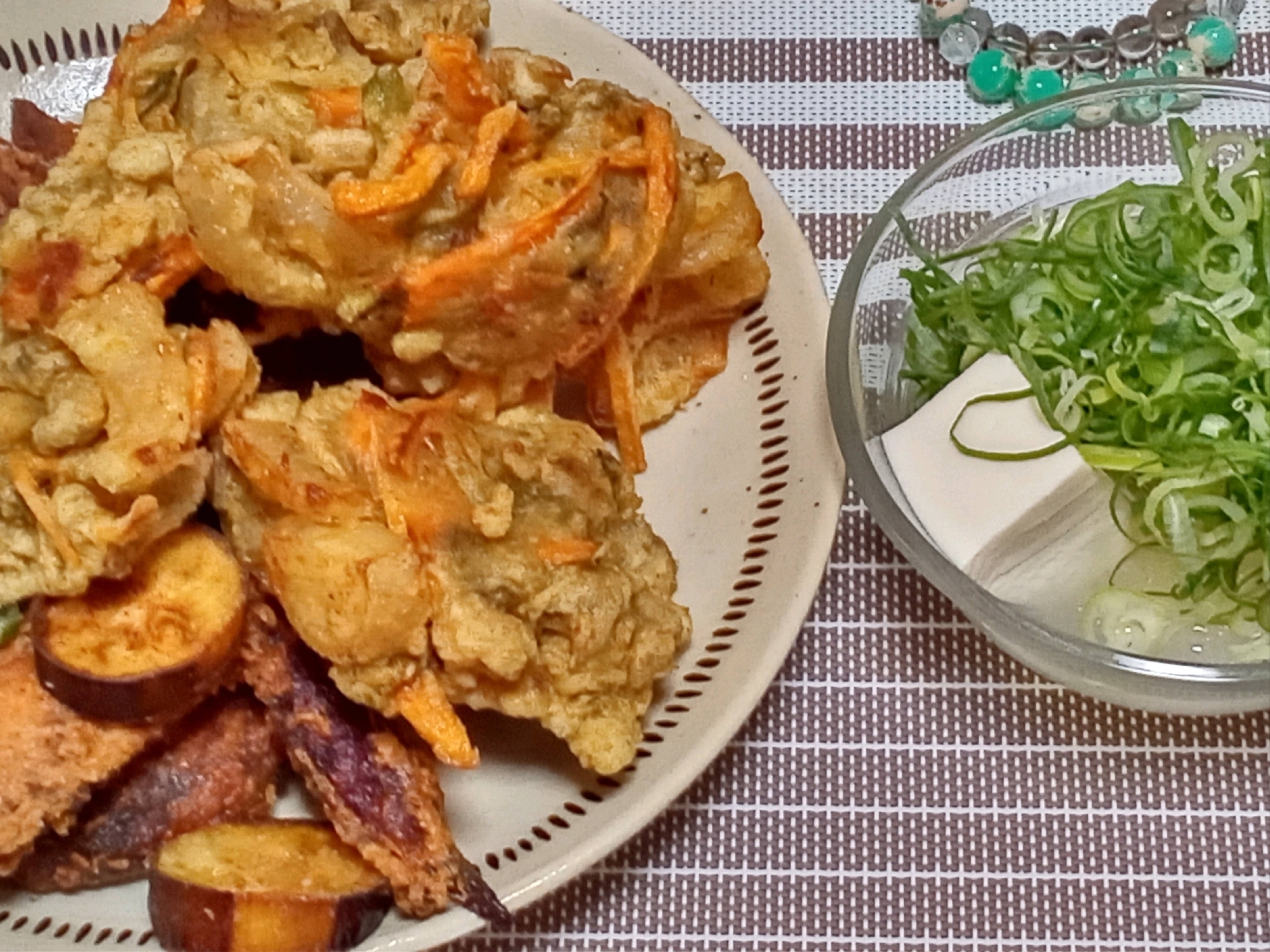 味付けモミ海苔 de  野菜かき揚げ