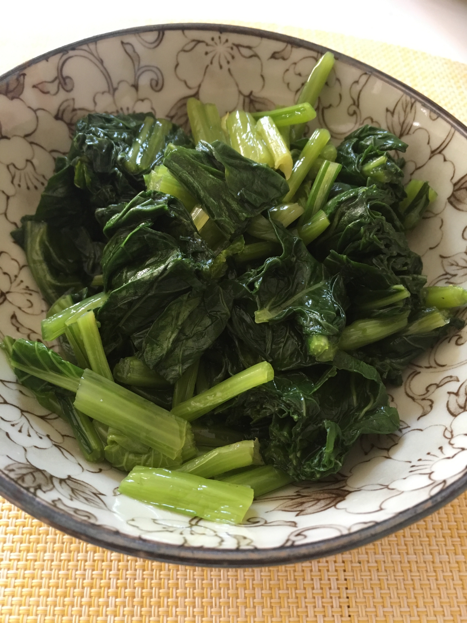 鰹出汁香る小松菜の煮浸し