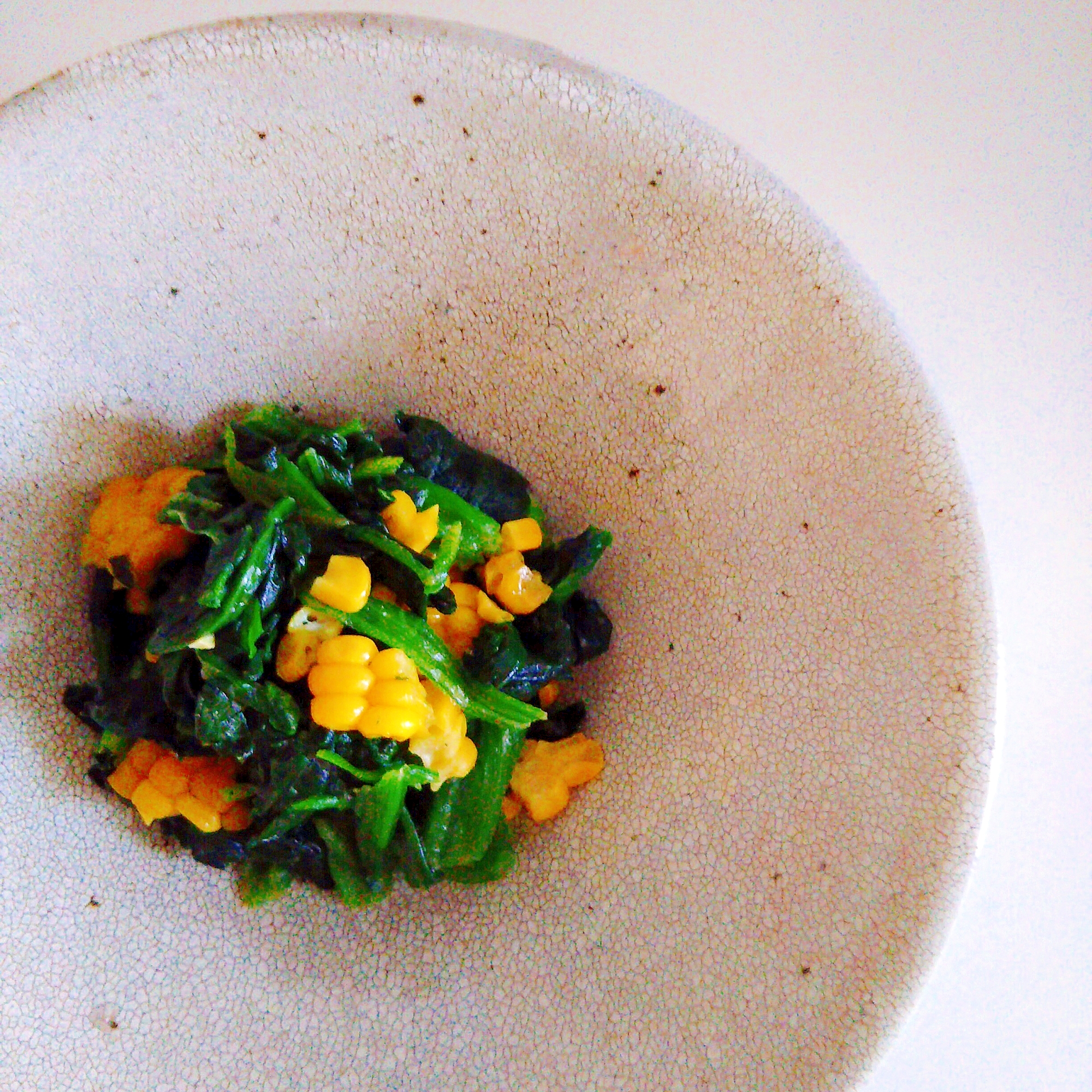 ほうれん草とコーンのコンソメ炒め レシピ 作り方 By Tepppi 楽天レシピ