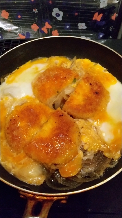 手抜き弁当☆コロッケの卵とじ丼