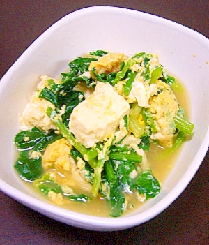 栄養満点 子供も食べれる ほうれん草と豆腐の卵とじ レシピ 作り方 By Blue Hawai 1 楽天レシピ