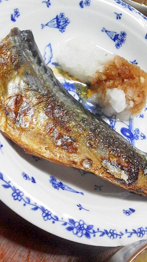 フライパンでサバの塩焼き