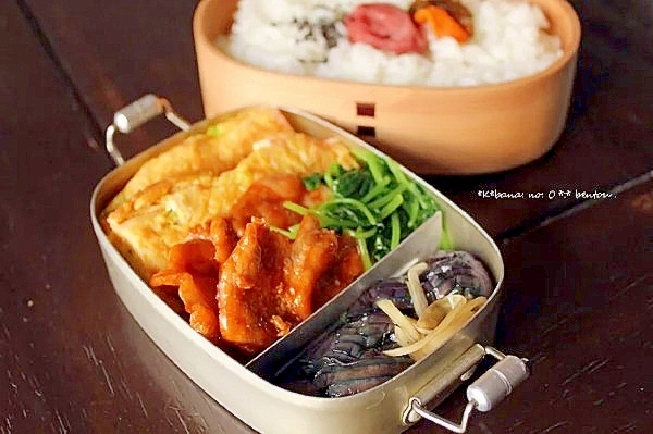 かに玉とポークチャップ弁当