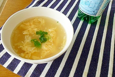 鶏胸肉を茹でたスープを活用☆簡単かき玉生姜スープ♪