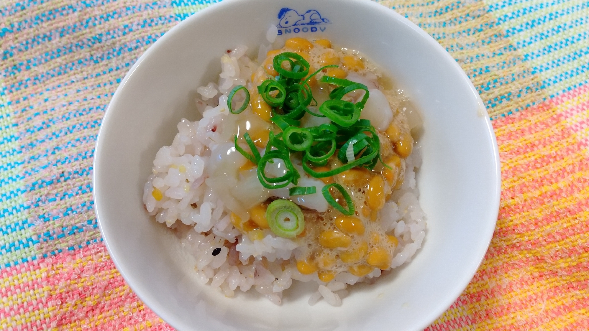 たこわさ納豆雑穀ご飯(^o^)