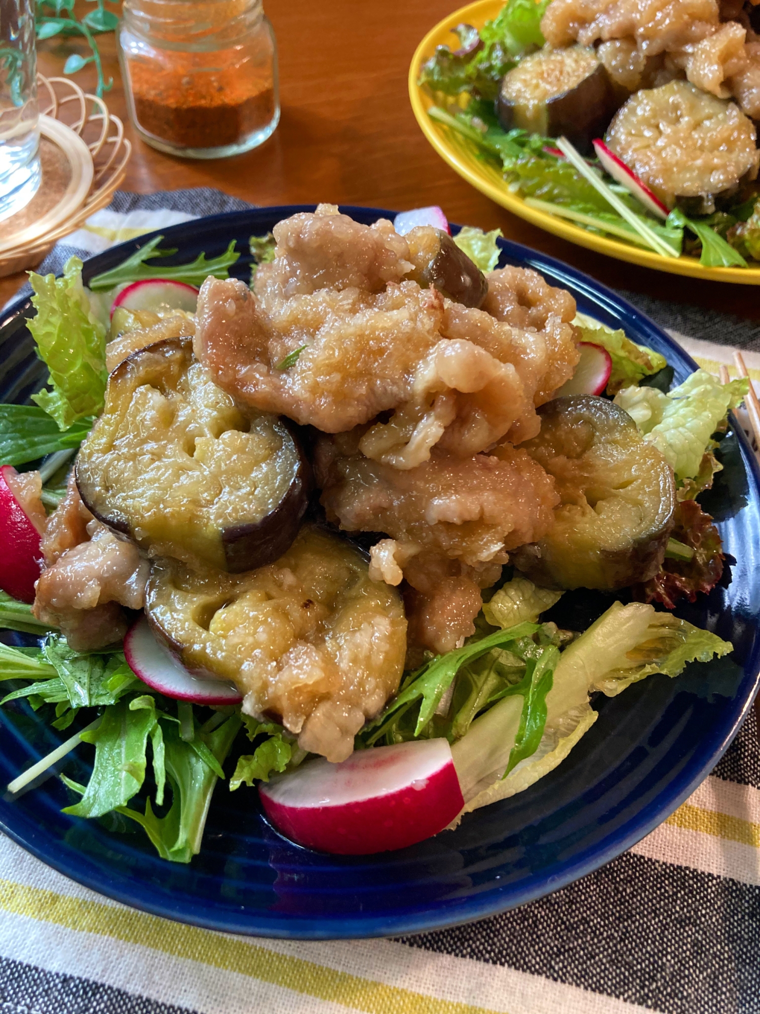 めんつゆde簡単♡なすと豚こまのみぞれ南蛮漬け