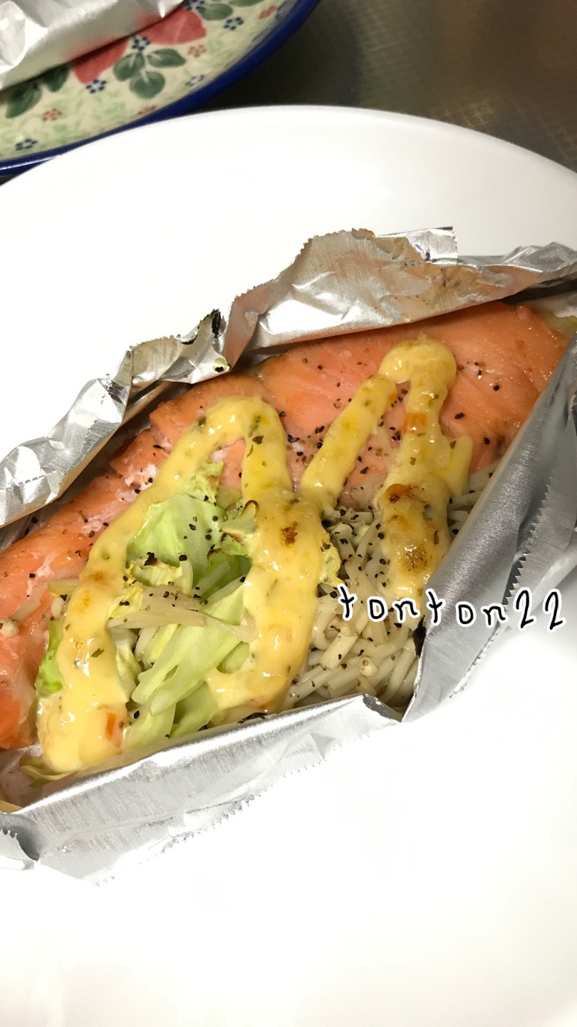 塩鮭と野菜のタルタルソース焼き☆
