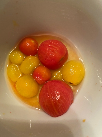 簡単ミニトマトの湯むき
