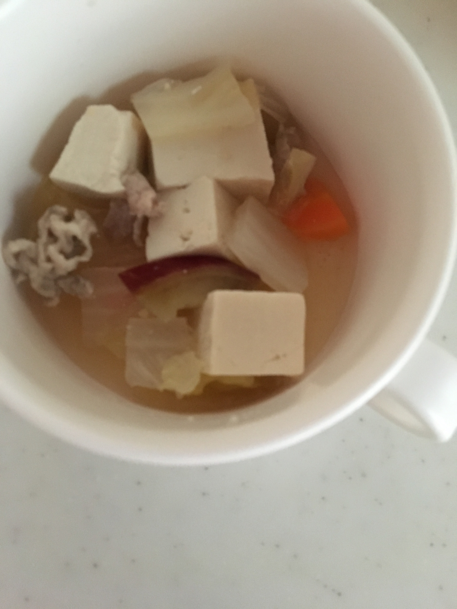 幼児食☆豆腐とさつまいもの豚汁╰(*´︶`*)╯☆