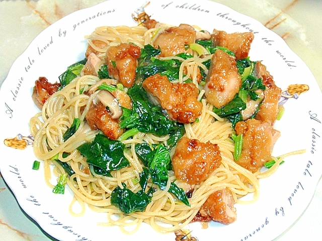 ザンギリメイク ザンギとホウレン草のめんつゆパスタ レシピ 作り方 By Torezu 楽天レシピ ザンギリメイク ザンギとホウレン草のめんつゆパスタ レシピ 作り方 By Torezu 楽天レシピ