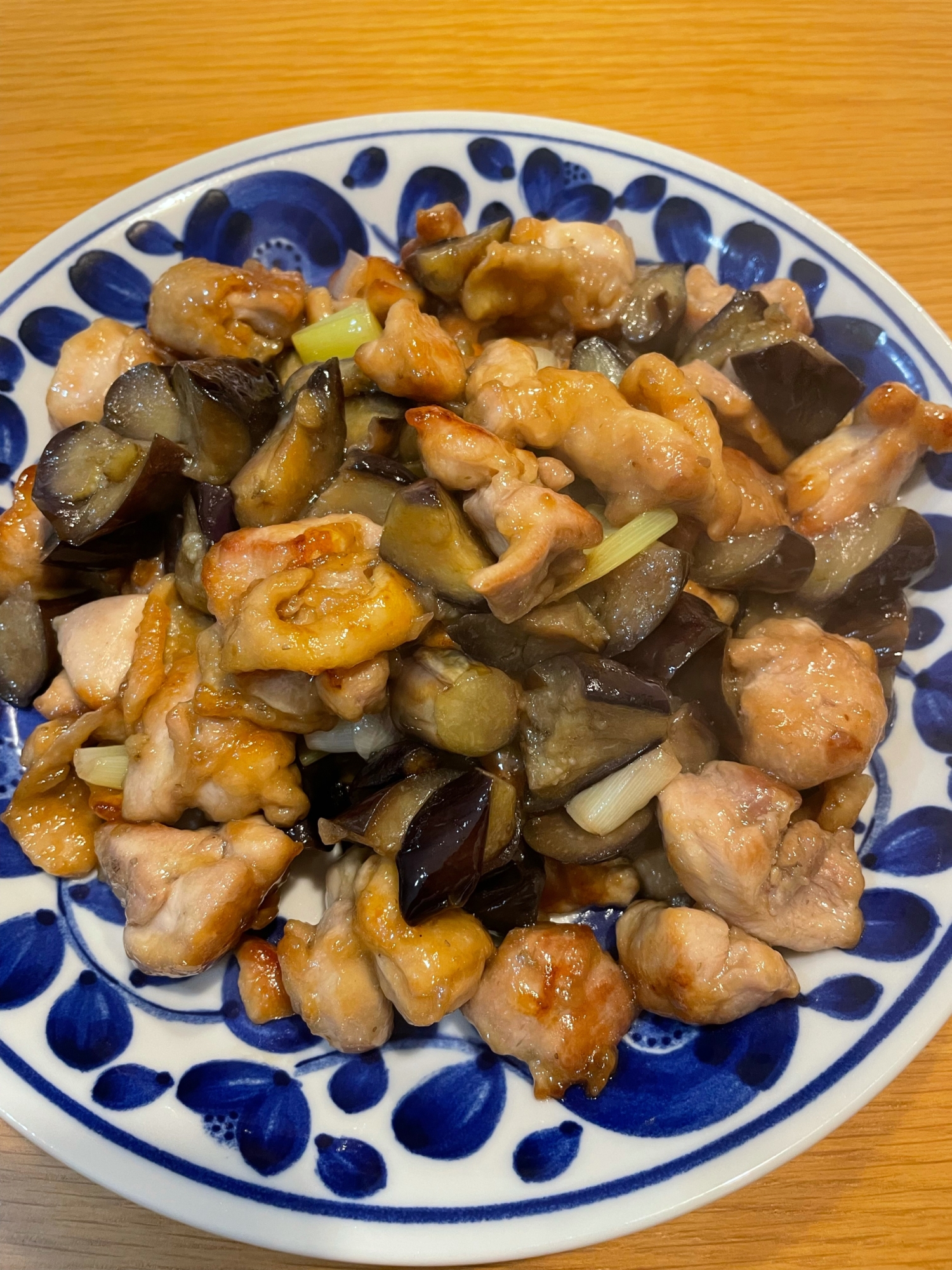鶏ももと茄子の甘酢炒め