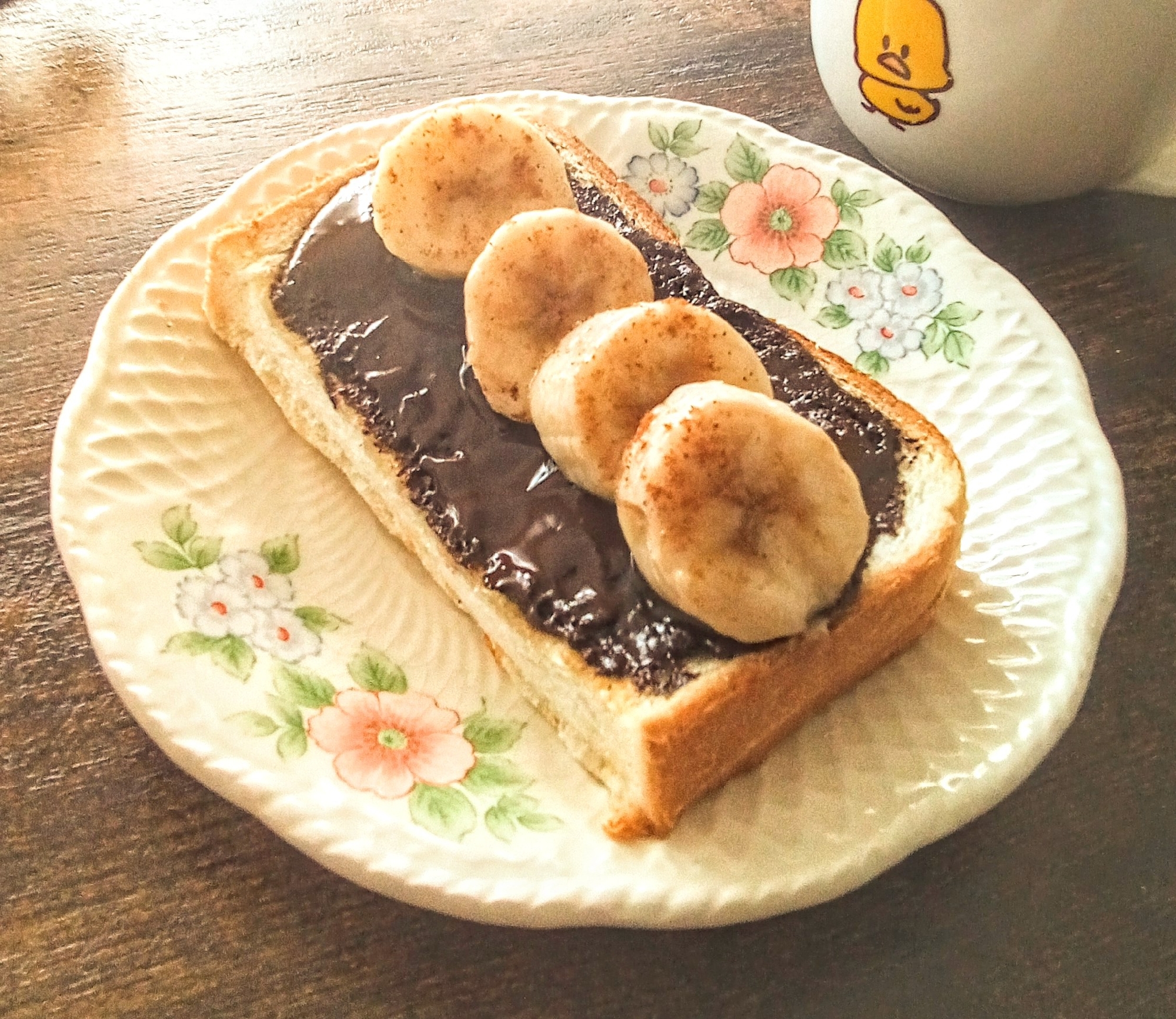 今日はトースト♡ビターチョコとバナナDeトースト♪