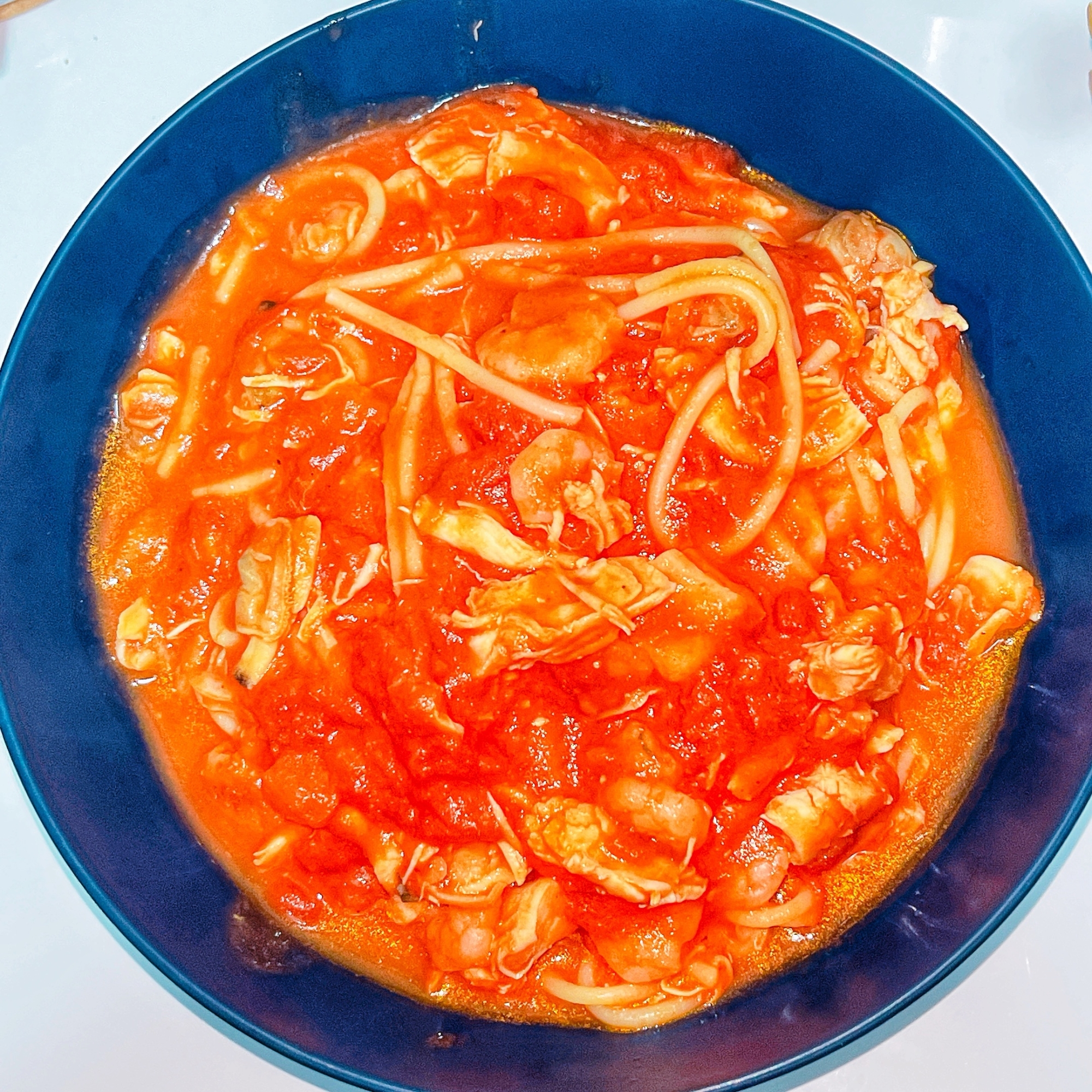 娘が作ってくれた￤トマトパスタ￤魚介パスタ￤簡単