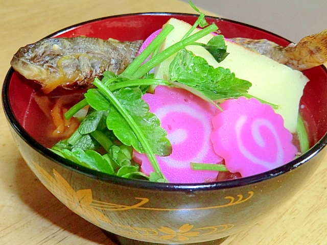 伊達藩の雑煮　ハゼだしです　見事な乾燥はぜご覧あれ