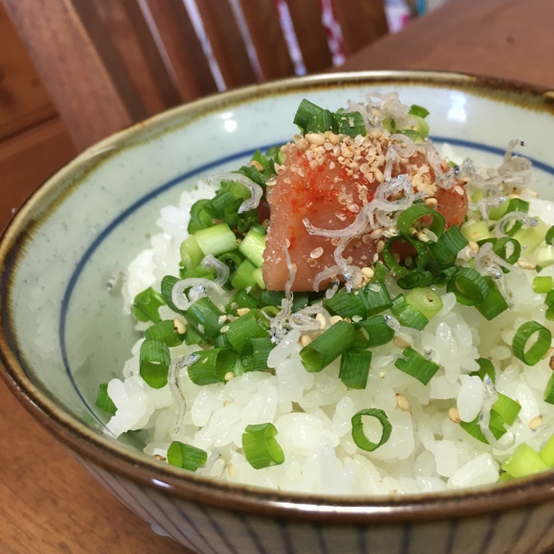 贅沢♡明太子ジャコご飯