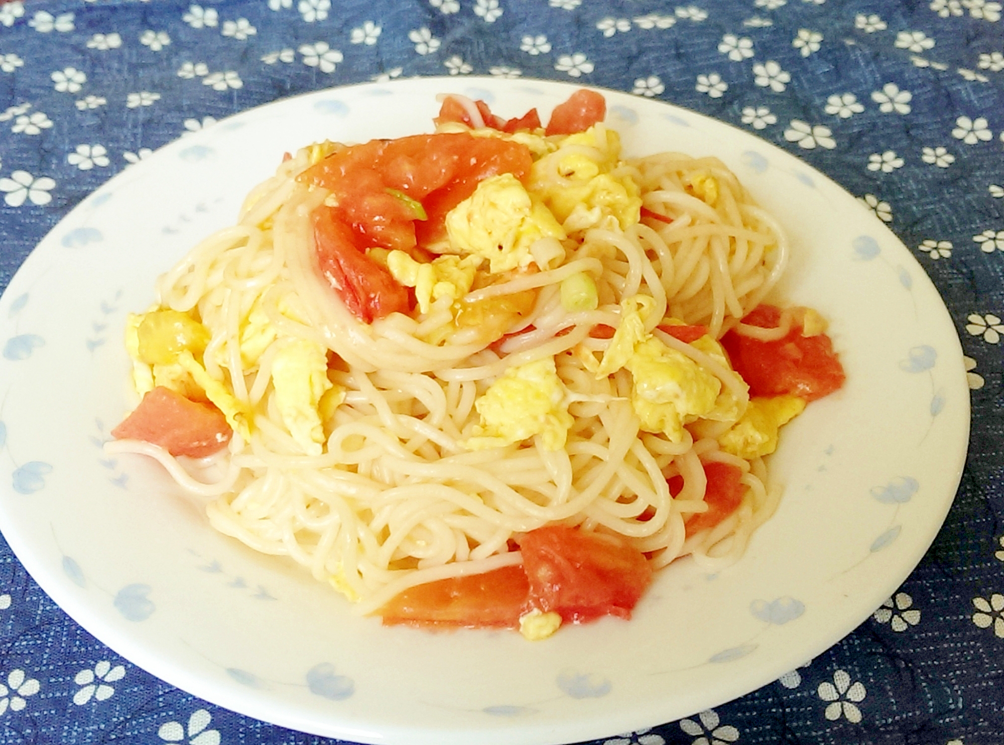 トマトとたまごのそうめんチャンプルー