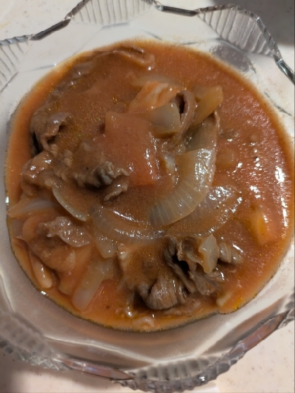 トマト缶でビーフストロガノフ