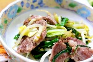 ラム肉の野菜炒め