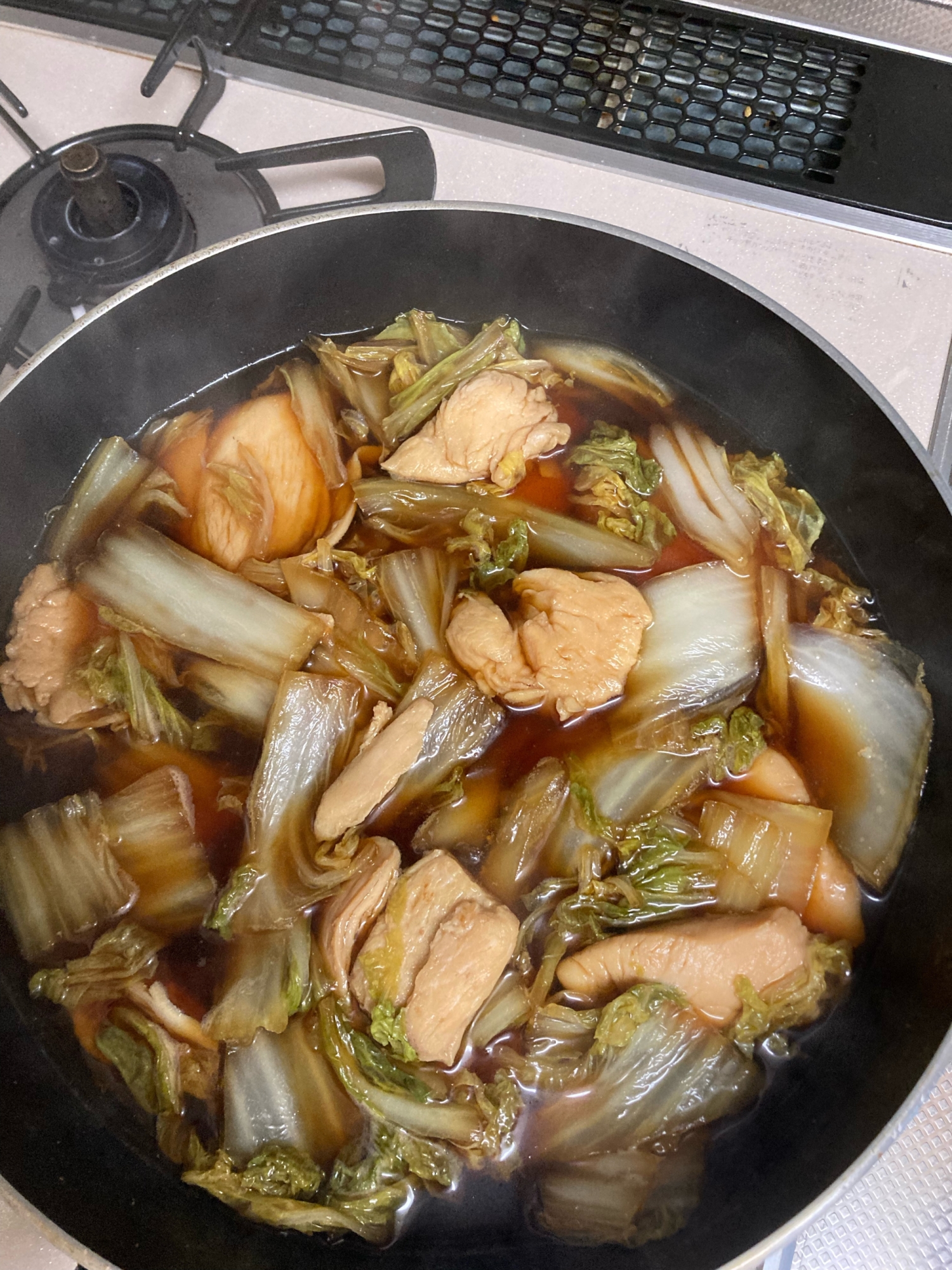 鶏胸肉と白菜のすき煮