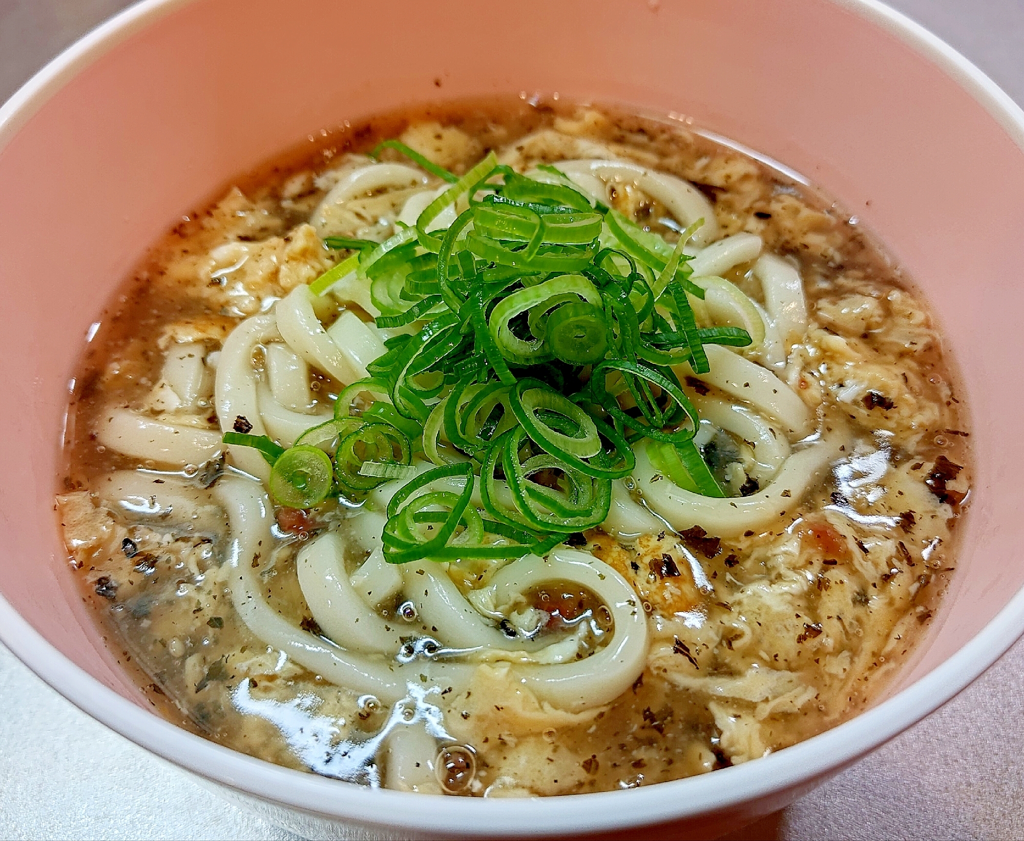 ほっこり甘～い生姜と梅の卵餡かけうどん◆風邪,夜食