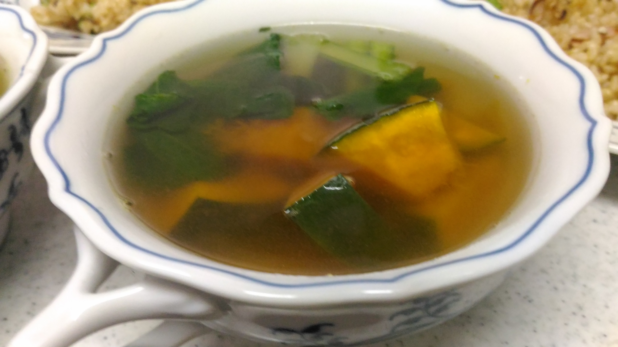 南瓜と小松菜の和風スープ