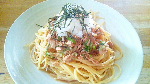 混ぜるだけ！簡単☆ツナとおろしのポン酢パスタ