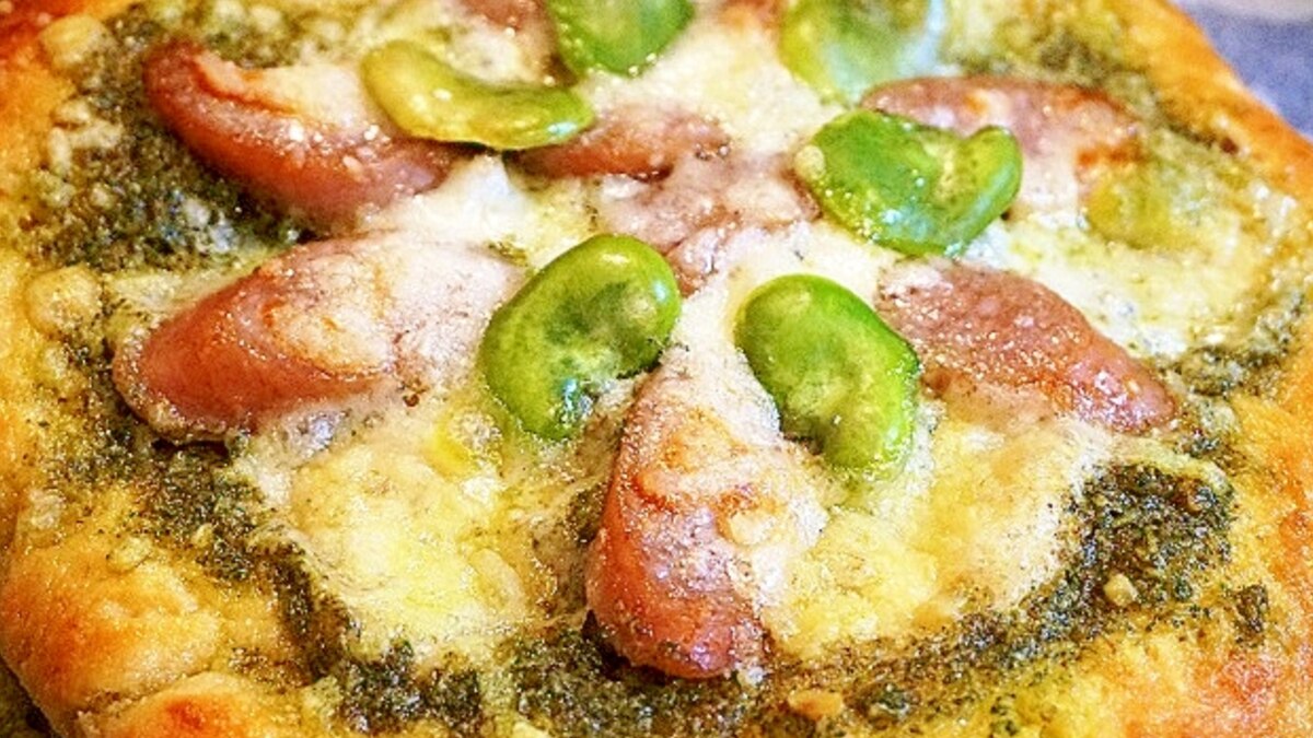 うちバル ソーセージと空豆のジェノベーゼピザ レシピ 作り方 By 酔いどれんぬ 楽天レシピ うちバル ソーセージと空豆のジェノベーゼピザ レシピ 作り方 By 酔いどれんぬ 楽天レシピ