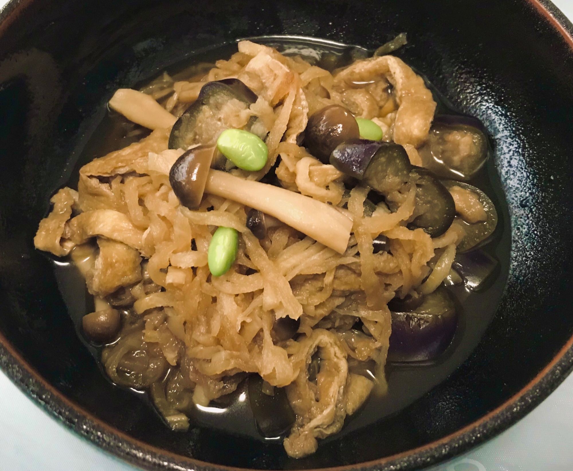 切干大根と茄子としめじの煮物