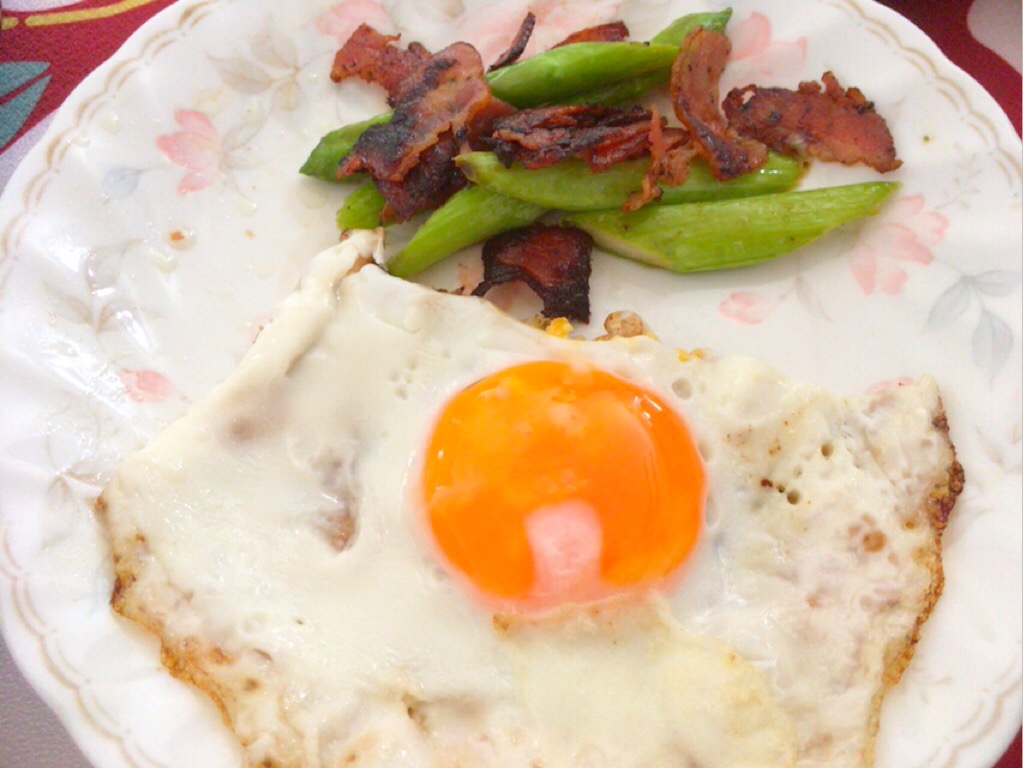 朝ごはんに♪アスパラベーコン炒め