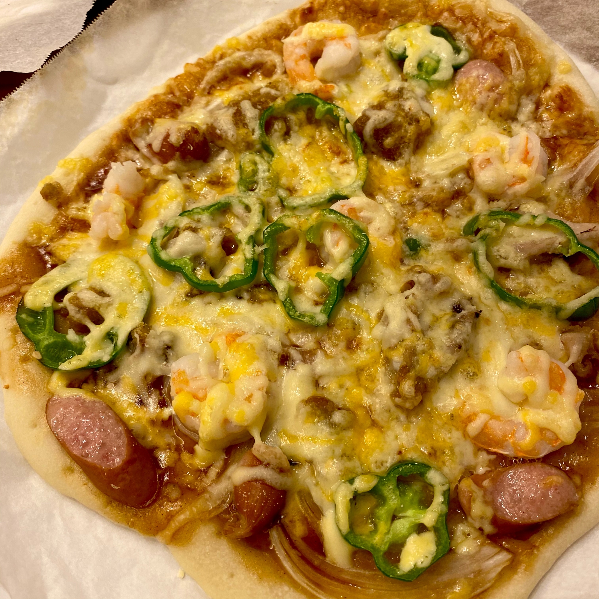 手作りピザ 照り焼きチキンマヨ風 たこ焼きソース レシピ 作り方 By Coconut Kitchen 楽天レシピ