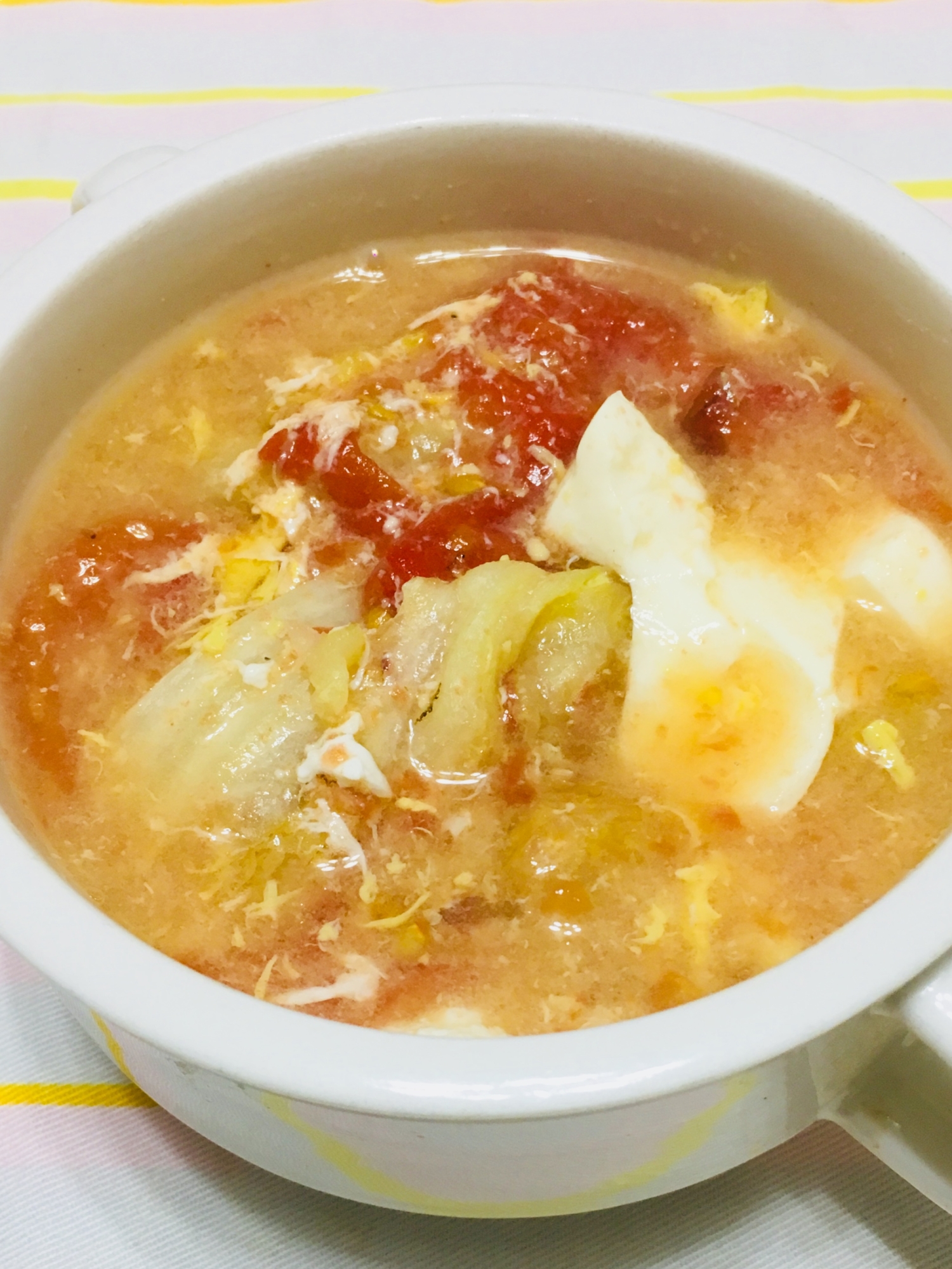 トマトたっぷり味噌汁スープ