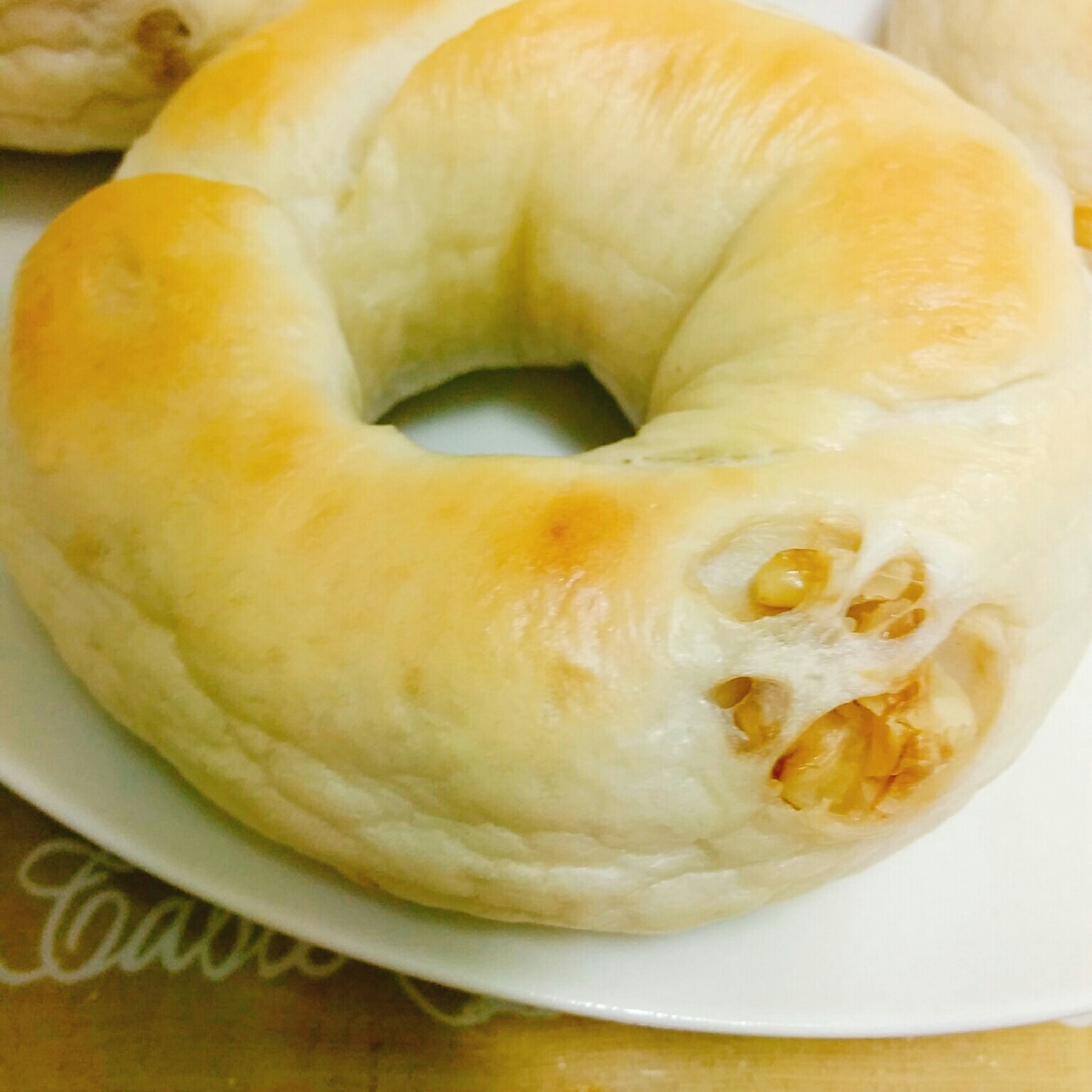 簡単☆クルミ&ホワイトチョコinベーグル