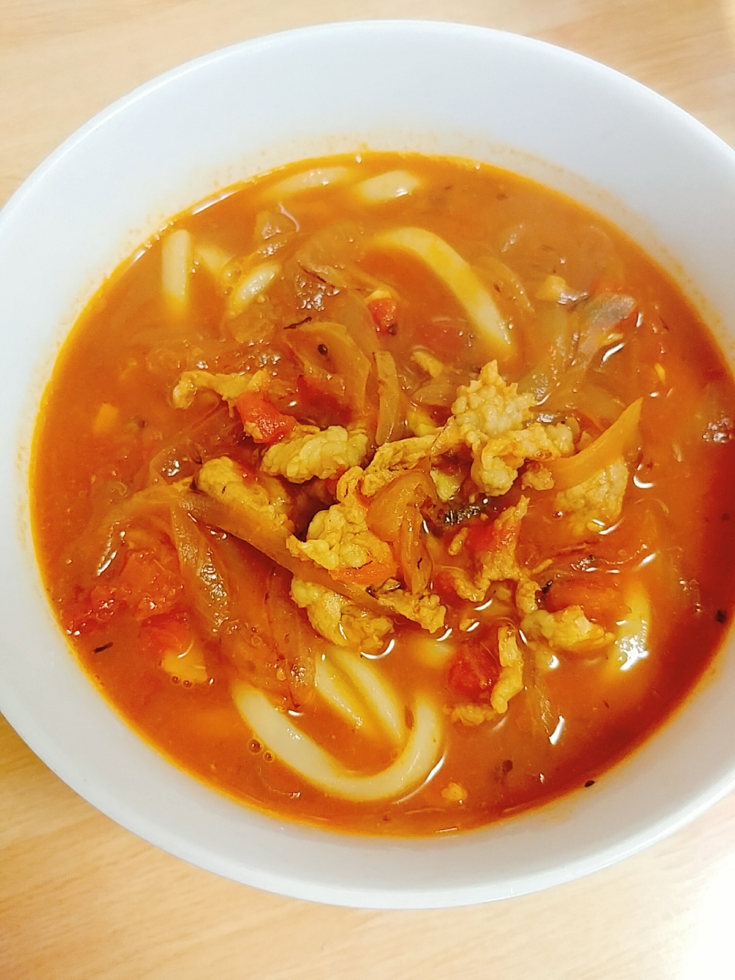 豚とトマトのスパイスカレーうどん