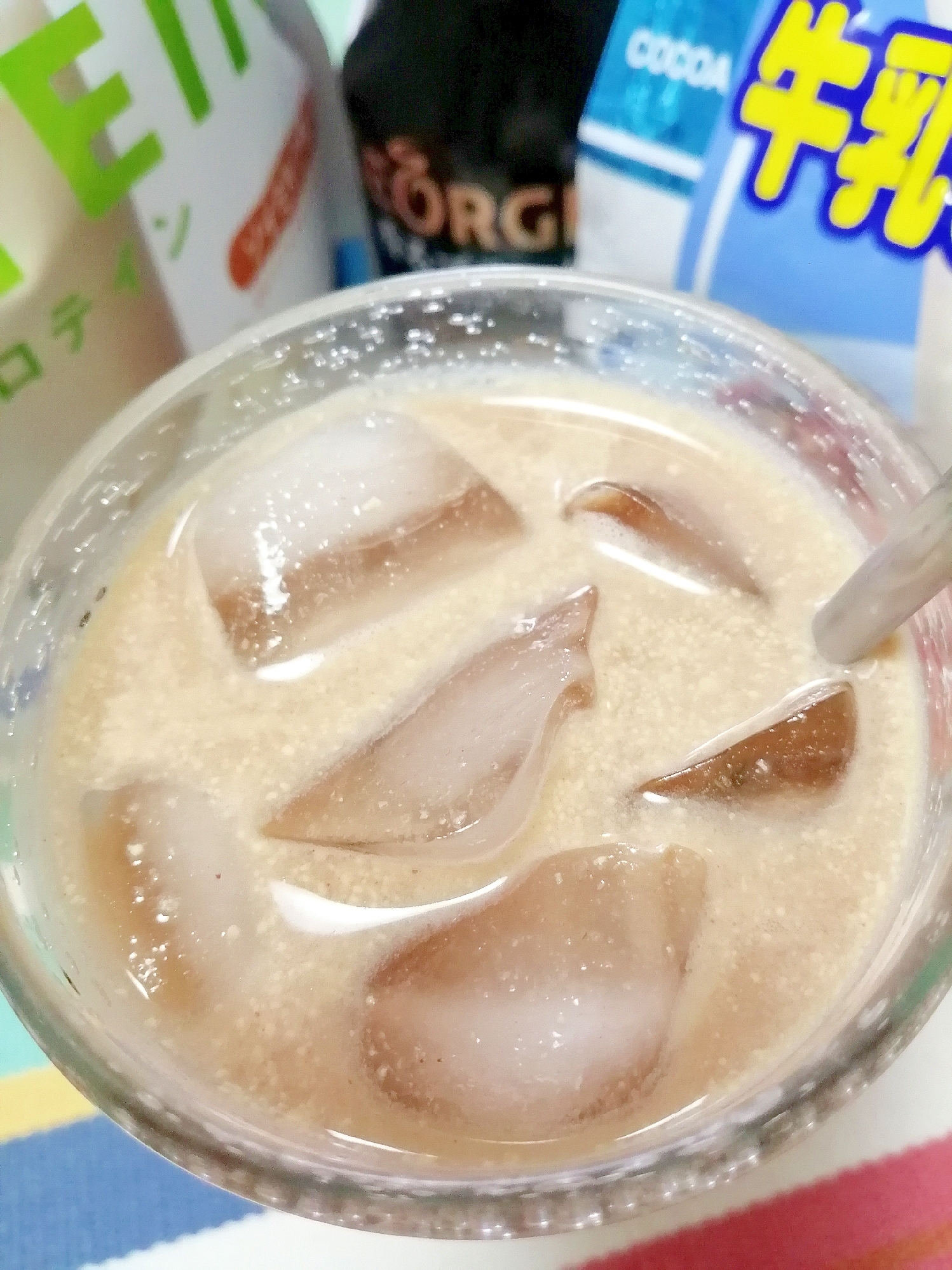 アイス☆プロテインココア風味カフェラテ♪