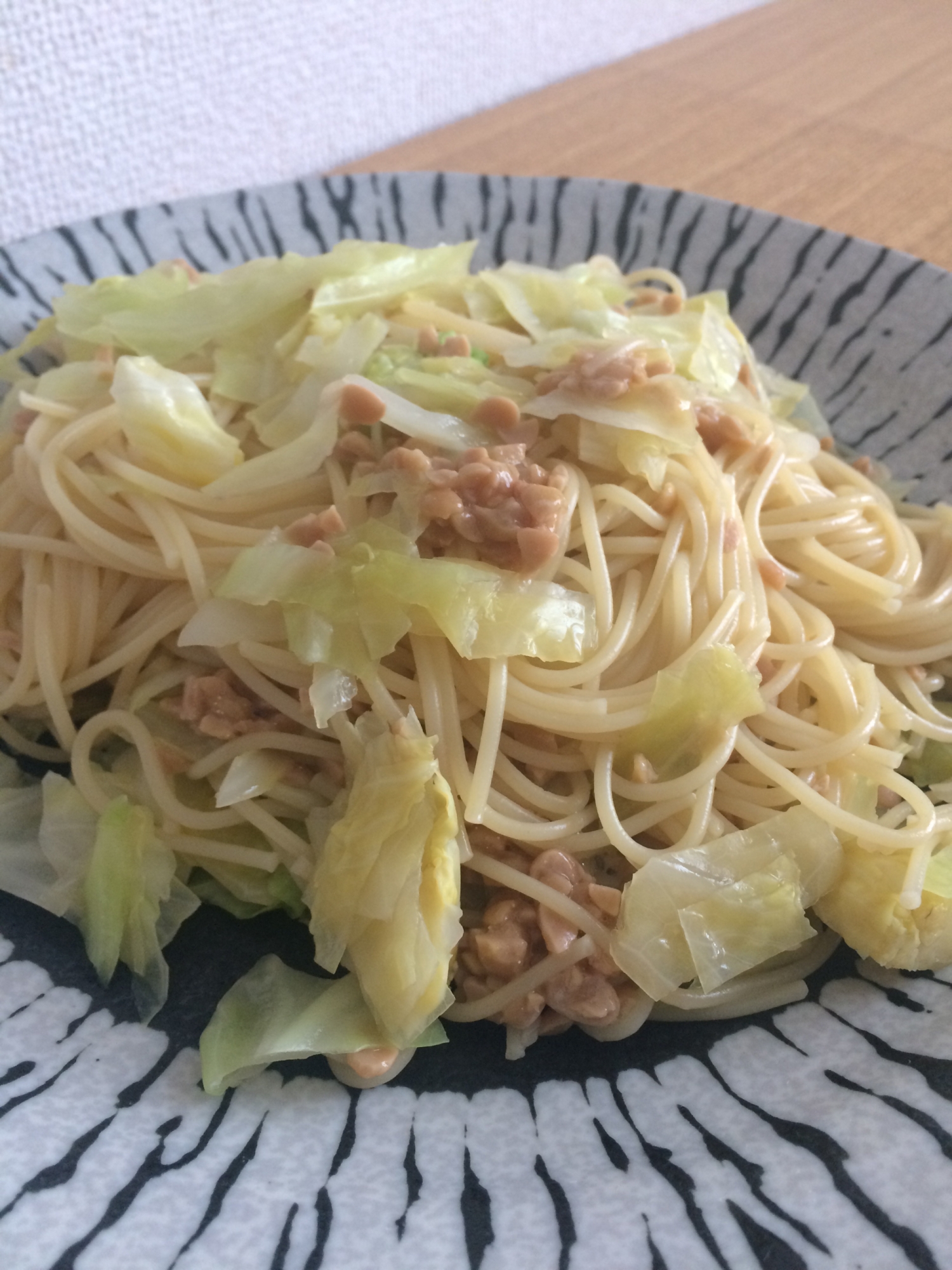 フライパン不要♪納豆キャベツパスタ