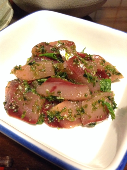 お酒のあてに「ブリと青海苔の☆塩麹和え」