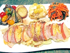 とろ りチーズ 豚肉とリンゴの重ね焼き 簡単 レシピ 作り方 By すいかサマ 楽天レシピ