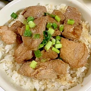 サイコロ豚テキ丼