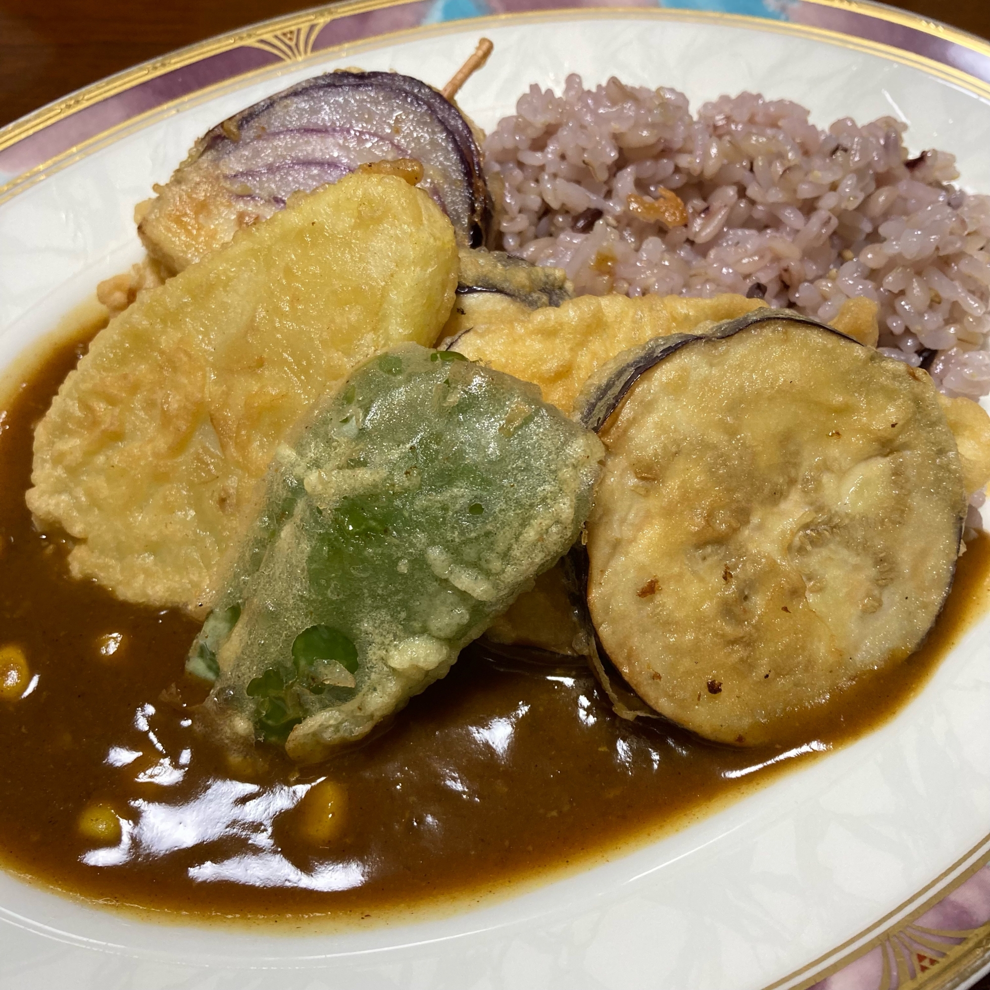 残りの《2日目のカレー＆揚げ野菜》