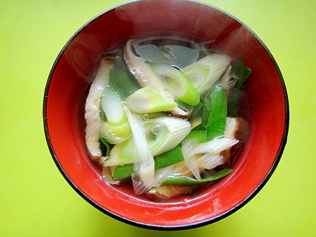 椎茸とニラ長ネギの和風スープ