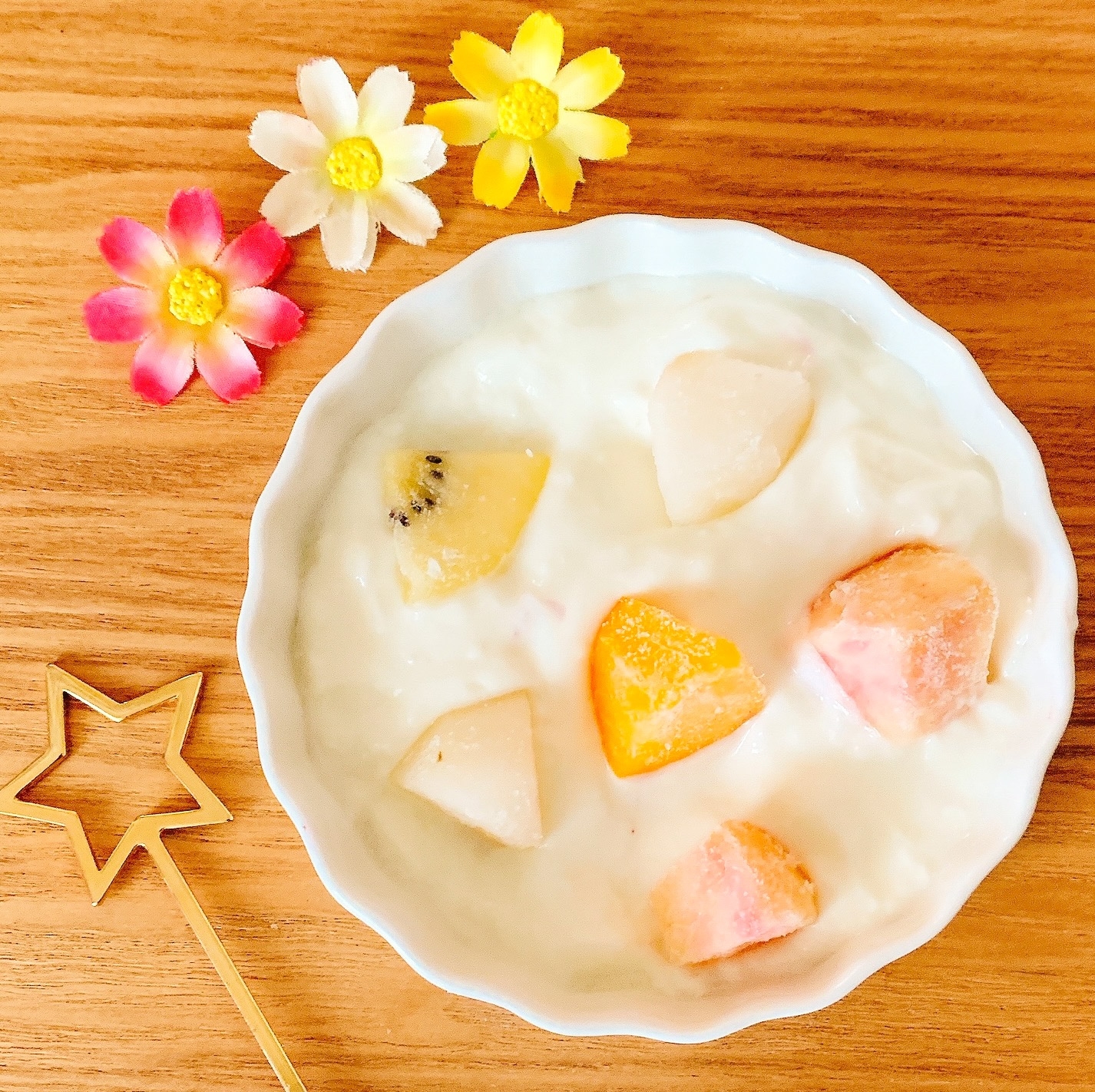 コロコロフルーツとりんごのヨーグルト✧˖°