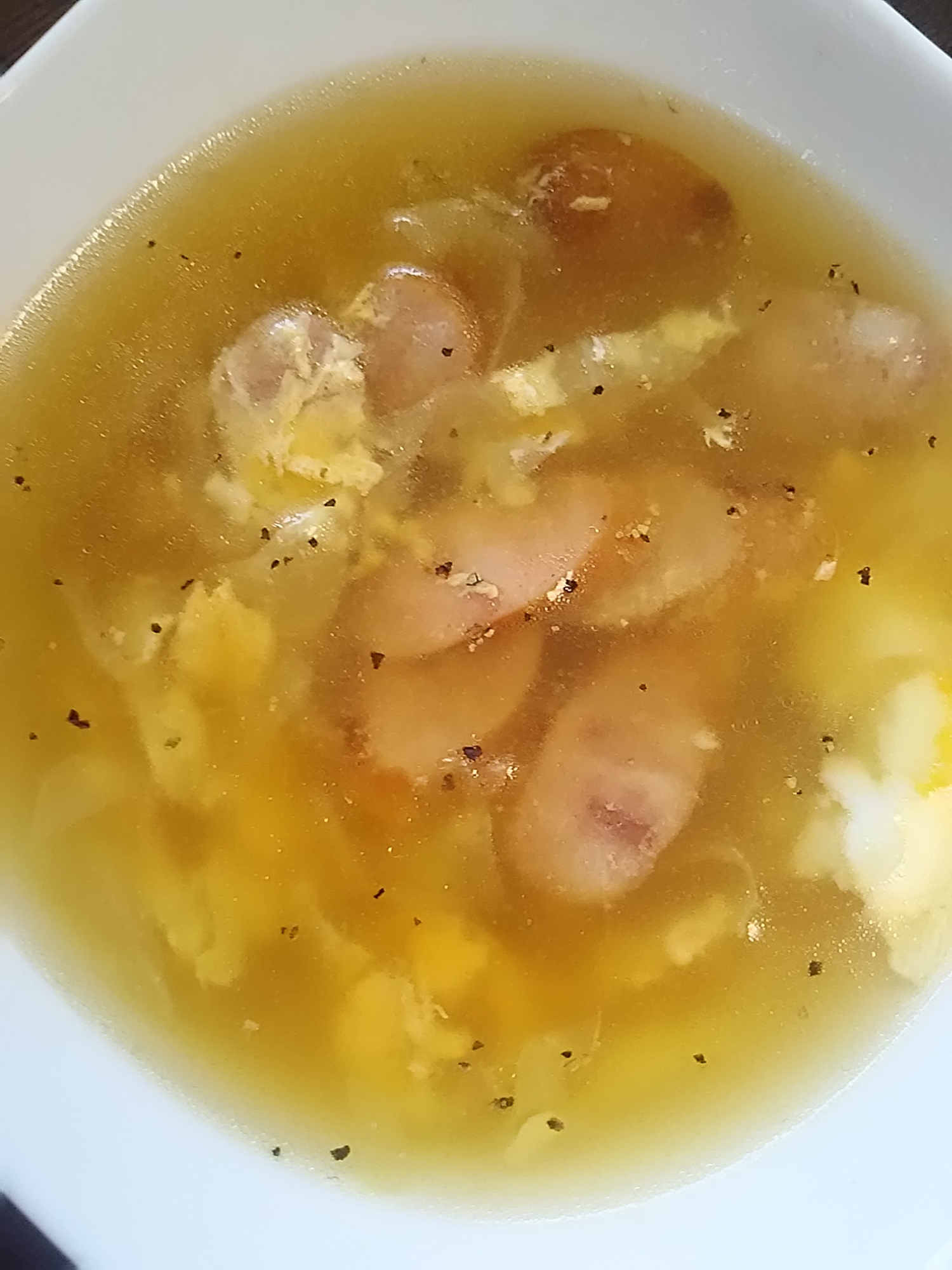 キャベツとウインナーの卵スープ(^^)