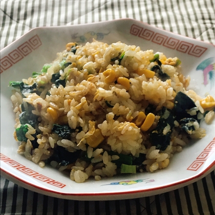 ほうれん草と豚肉のチャーハン(^^)