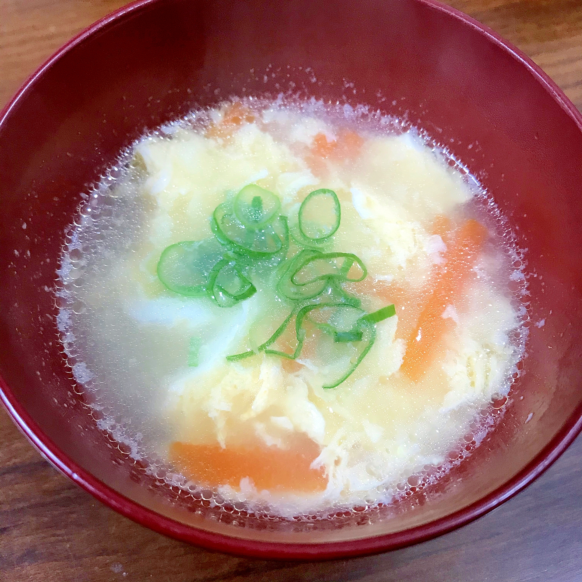 人参・ネギの卵スープ