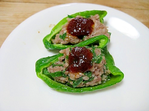 お弁当にお勧め☆　簡単！ピーマンの肉詰め♪