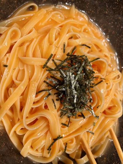 材料は4つだけ！ハロウィンにたらこパスタ♪