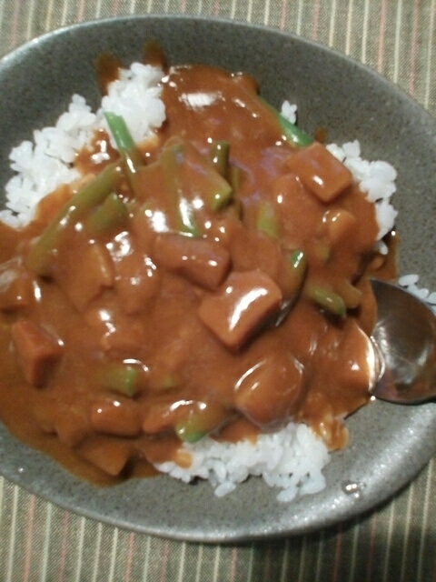 お手軽インゲンカレー